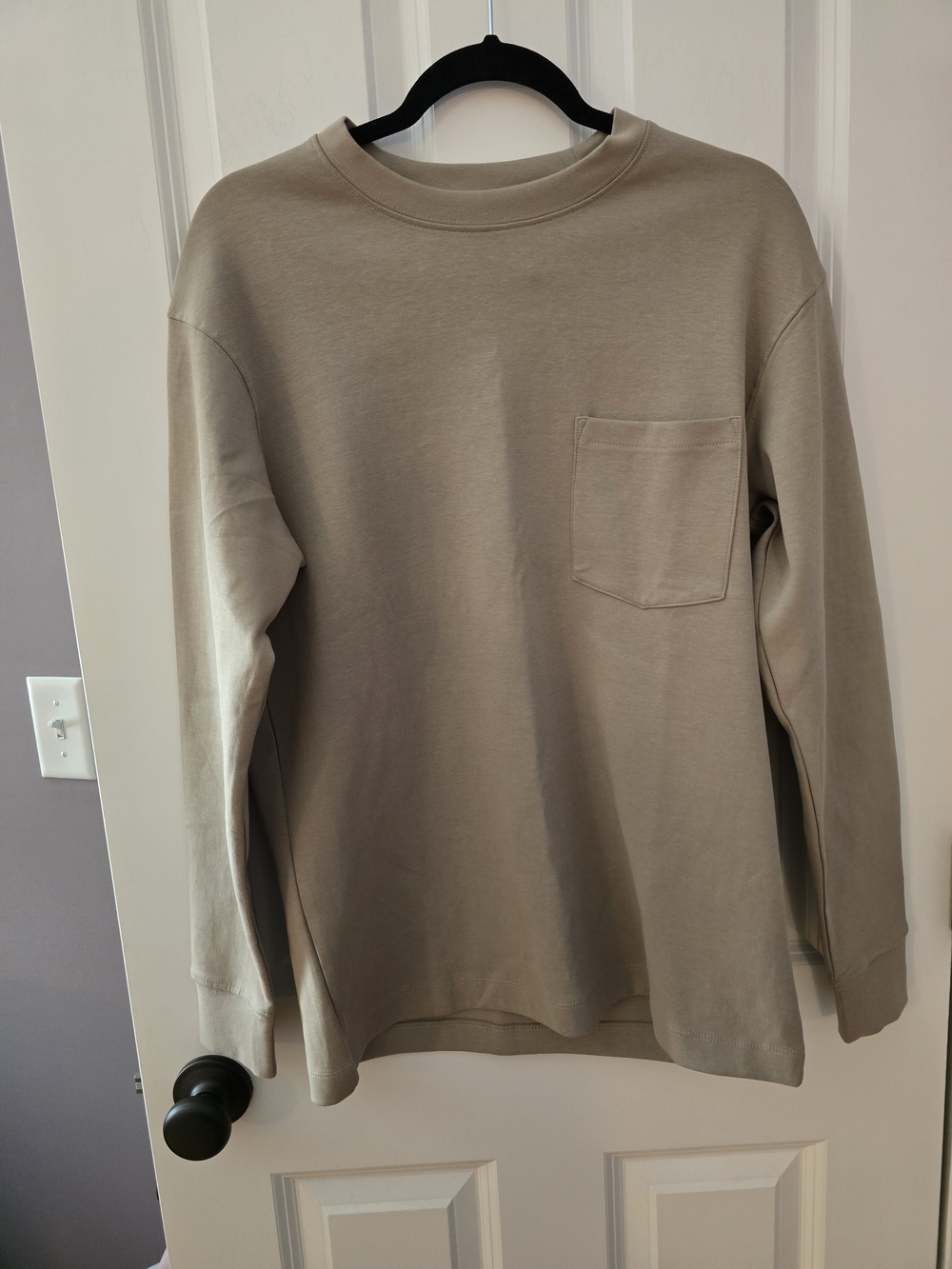 Denim & Flower Crewneck Tee — Taupe Brown S
